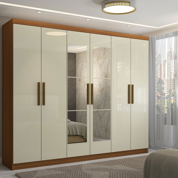 Guarda-roupa Casal Odisseia 6 Portas 2 Gavetas Com Espelho Ci