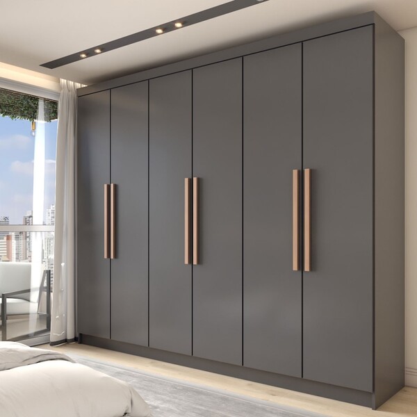 Guarda-roupa Casal Odisseia 6 Portas 2 Gavetas Onix - Panoram