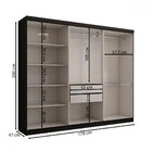 Guarda-roupa Casal Odisseia 6 Portas 2 Gavetas Preto - Panora