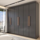 Guarda-roupa Casal Odisseia 6 Portas 2 Gavetas Preto - Panora