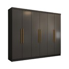 Guarda-roupa Casal Odisseia 6 Portas 2 Gavetas Preto - Panora