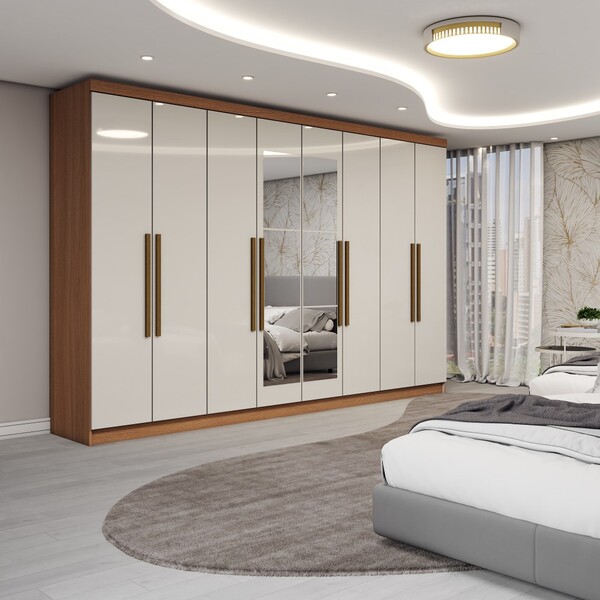 Guarda-roupa Casal Odisseia 8 Portas 4 Gavetas Com Espelho Ci