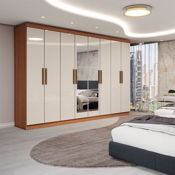 Guarda-roupa Casal Odisseia 8 Portas 4 Gavetas Com Espelho Ci