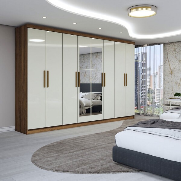 Guarda-roupa Casal Odisseia 8 Portas 4 Gavetas Com Espelho Ip