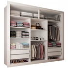 Guarda-roupa Casal Olivia 3 Portas De Correr 4 Gavetas Espelh