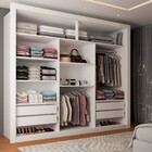 Guarda-roupa Casal Olivia 3 Portas De Correr 4 Gavetas Espelh