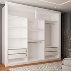 Guarda-roupa Casal Olivia 3 Portas De Correr 4 Gavetas Espelh