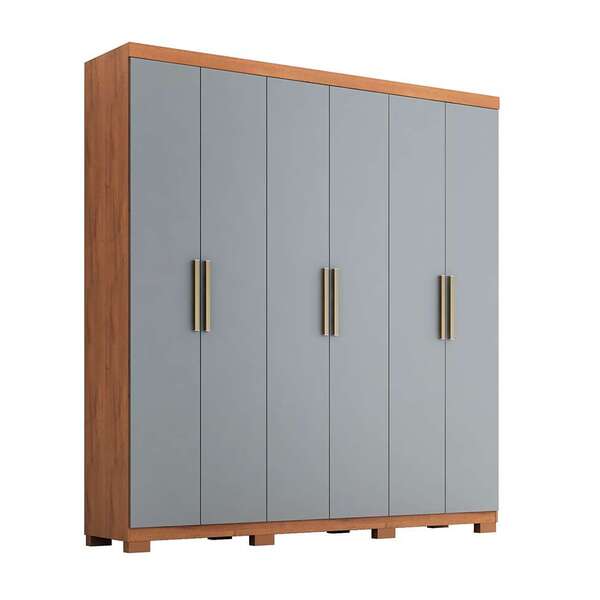 Guarda-roupa Casal Olivia 6 Pt 3 Gv Savana E Grafite