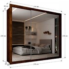 Guarda-roupa Casal Olivia Diamantina 3 Portas De Correr 4 Gav