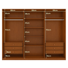 Guarda-roupa Casal Ollie 3 Portas 6 Gavetas Frassino/off Whit