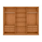 Guarda-roupa Casal Ollie Sem Pés 3 Portas 6 Gavetas Amêndoa E