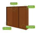 Guarda-roupa Casal Ollie Sem Pés 3 Portas 6 Gavetas Frassino