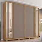 Guarda-roupa Casal Orfeus 6 Portas 4 Gavetas Com Espelho Buri