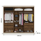 Guarda-roupa Casal Oslo 6 Portas 4 Gavetas 100% Mdf Com Espel