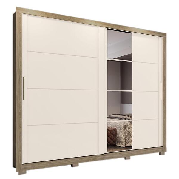 Guarda Roupa Casal Palace 2 Portas Deslizantes Com Espelho -