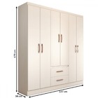 Guarda-roupa Casal Panamá 6 Portas 2 Gavetas Branco - Panoram
