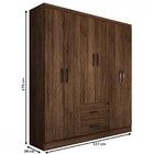 Guarda-roupa Casal Panamá 6 Portas 2 Gavetas Castanho - Panor