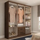 Guarda-roupa Casal Panamá 6 Portas 2 Gavetas Castanho - Panor