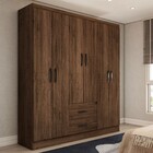 Guarda-roupa Casal Panamá 6 Portas 2 Gavetas Castanho - Panor