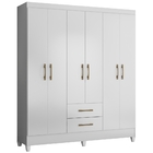 Guarda Roupa Casal Panamá 6 Portas Branco Moval