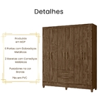 Guarda Roupa Casal Panamá 6 Portas Castanho Wood Moval