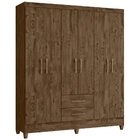 Guarda Roupa Casal Panamá 6 Portas Castanho Wood Moval
