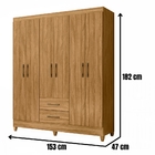 Guarda Roupa Casal Panamá 6 Portas Freijó Moval