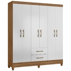 Guarda Roupa Casal Panamá 6 Portas Naturale Branco Moval