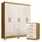 Guarda Roupa Casal Panamá E Cômoda Ms913 Freijó Off White  –