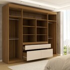 Guarda-roupa Casal Pandora 4 Portas 4 Gavetas Amêndola Touch/