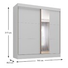 Guarda Roupa Casal Pantanal 2 Portas 3 Gavetas Branco - Rodial