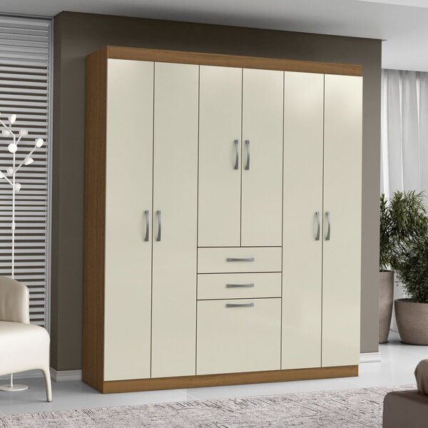 Guarda-roupa Casal Para Quarto 7 Portas 2 Gavetas  Atacama/ar