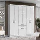 Guarda-roupa Casal Para Quarto 7 Portas 2 Gavetas  Branco