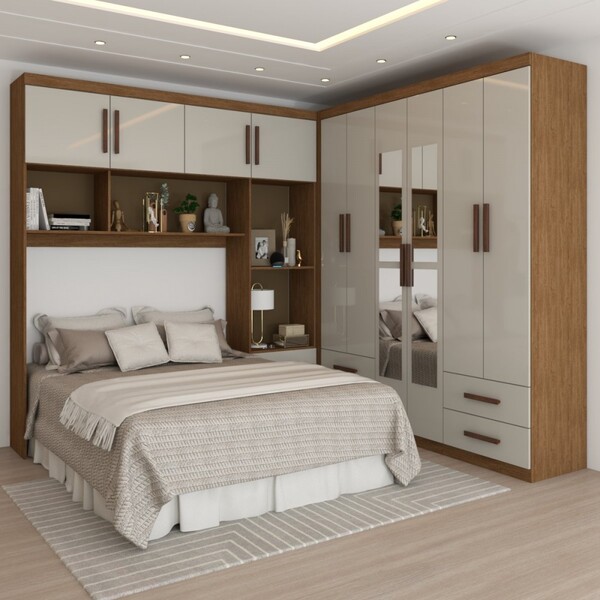 Guarda-roupa Casal Paradise 10 Portas 6 Gavetas Com Espelho F