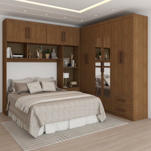 Guarda-roupa Casal Paradise 10 Portas 6 Gavetas Com Espelho F