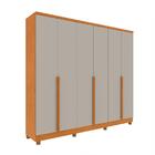 Guarda-roupa Casal Paradiso Com Pés 6 Portas 4 Gavetas Cinamo