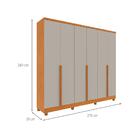 Guarda-roupa Casal Paradiso Com Pés 6 Portas 4 Gavetas Cinamo