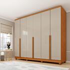Guarda-roupa Casal Paradiso Com Pés 6 Portas 4 Gavetas Cinamo