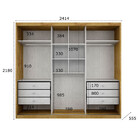 Guarda Roupa Casal Paradizzo Gold Com Espelho 3 Portas De Cor