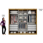 Guarda Roupa Casal Paradizzo Gold Com Espelho 3 Portas De Cor