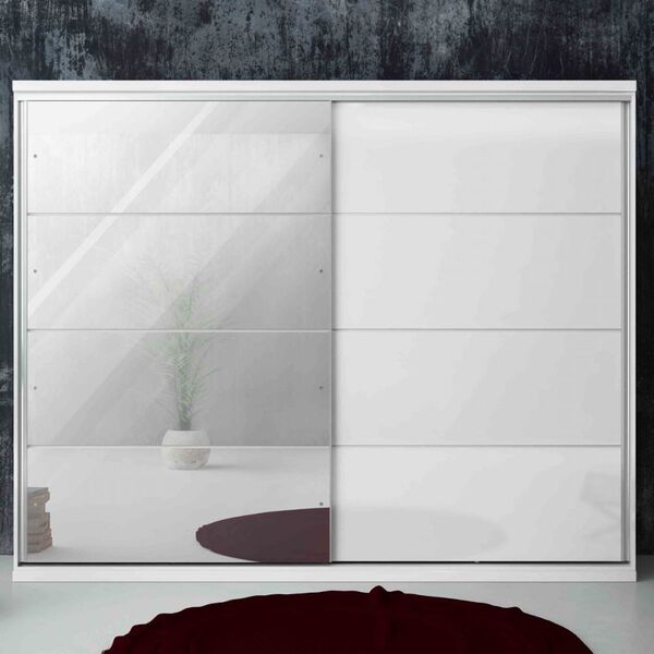 Guarda-roupa Casal Paris 2 Portas 6 Gavetas 100% Mdf Branco -