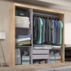 Guarda Roupa Casal Paris 3 portas 2 gavetas com espelho