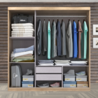 Guarda Roupa Casal Paris 3 portas 2 gavetas com espelho