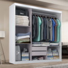 Guarda Roupa Casal Paris 3 portas 2 gavetas com espelho