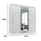 Guarda Roupa Casal Paris 3 portas 2 gavetas com espelho