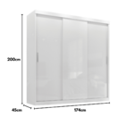 Guarda Roupa Casal Paris 3 Portas de correr 2 gavetas