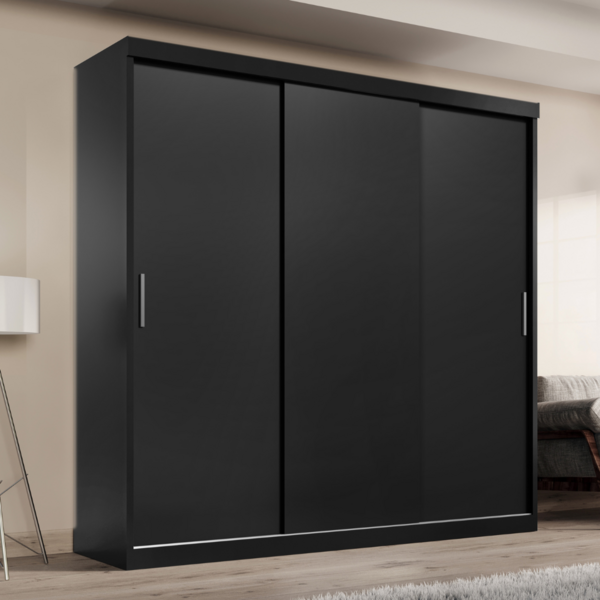 Guarda Roupa Casal Paris 3 Portas de correr 2 gavetas