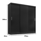 Guarda Roupa Casal Paris 3 Portas de correr 2 gavetas