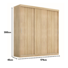 Guarda Roupa Casal Paris 3 Portas de correr 2 gavetas