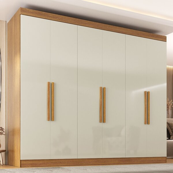 Guarda Roupa Casal Paris 6 Portas 2 Gavetas Paris Espresso Mó